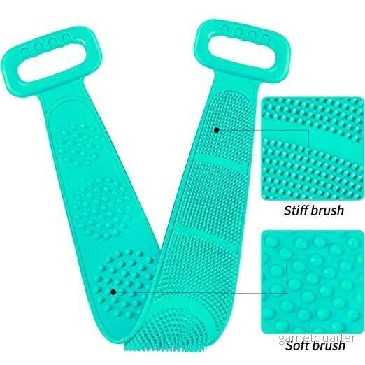 Smart silikon ryggskrubber för bad – 2 sidor & handtag. Hypoallergen (11 x 76 cm) Kalkon
