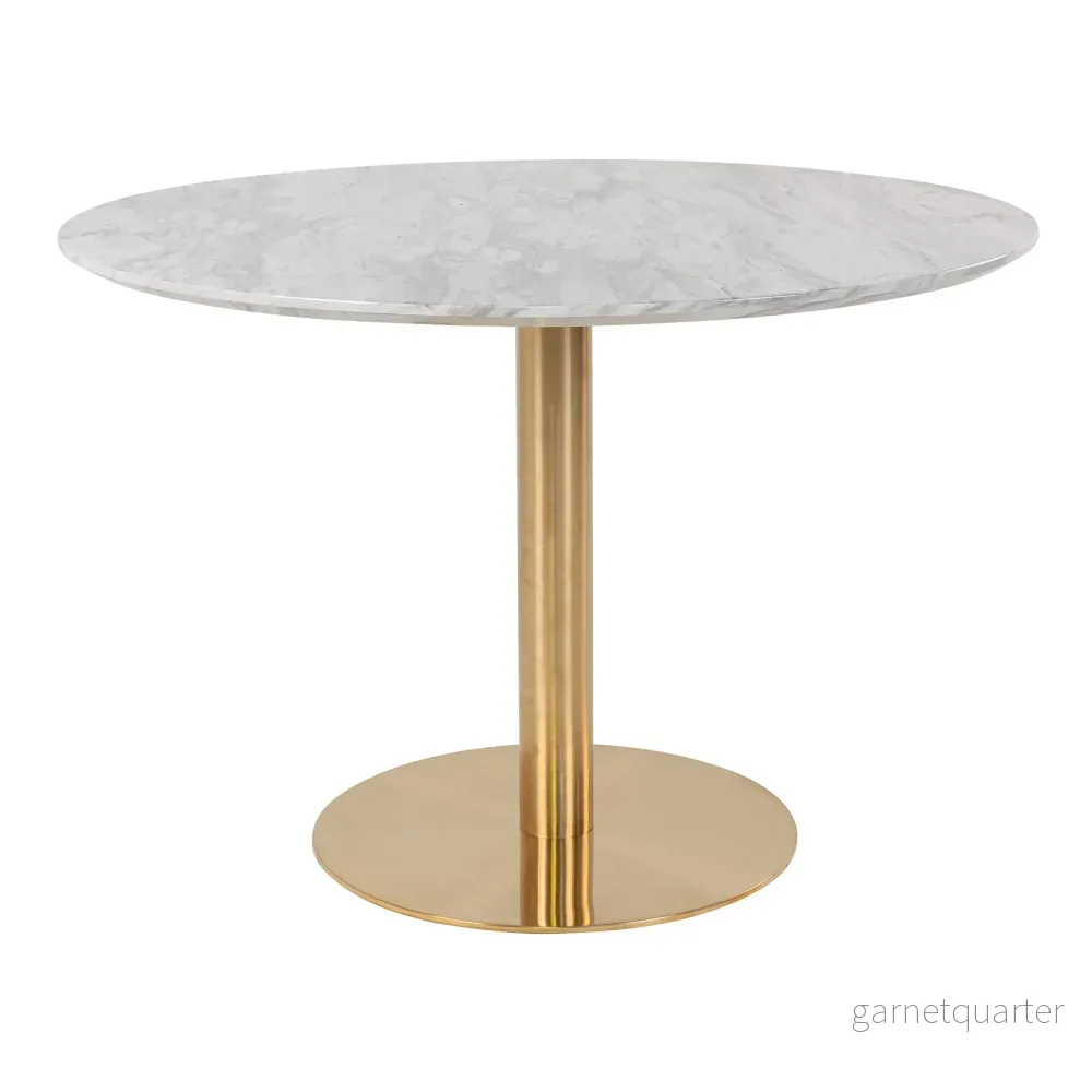 House Nordic Bolzano runt matbord Ø110 cm – vit/mässing House Nordic Bolzano runt matbord Ø110 cm – vit/mässing