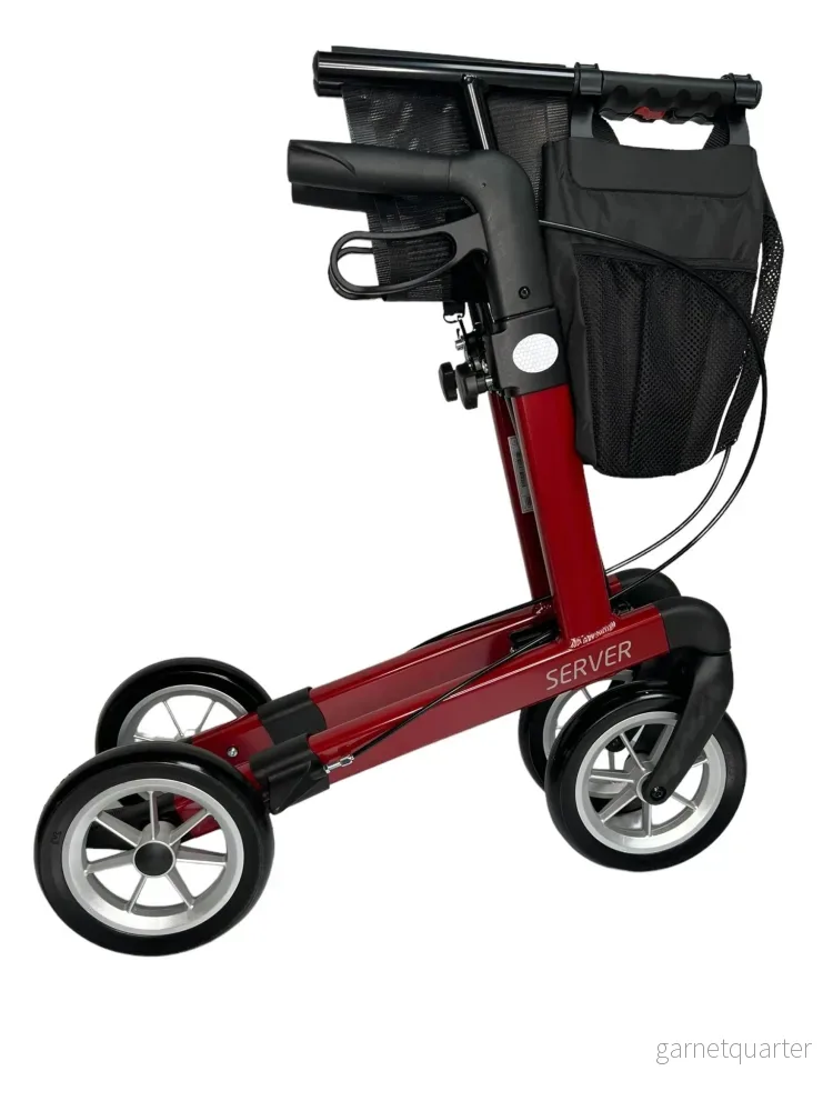 “SERVER” aluminium rollator – smart, let og klassisk. 6 flotte farver. Bløde punkterfrie hjul!