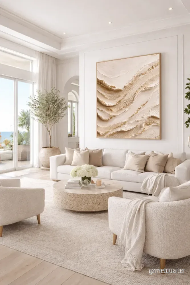 CELISTEA GOLDEN DUNES SANDSTORM KOLLEKTION - Abstrakt Canvas Tavla Beige & Guld – Premium Duk, Modern Väggkonst | Celistea Atelier - Bild 2