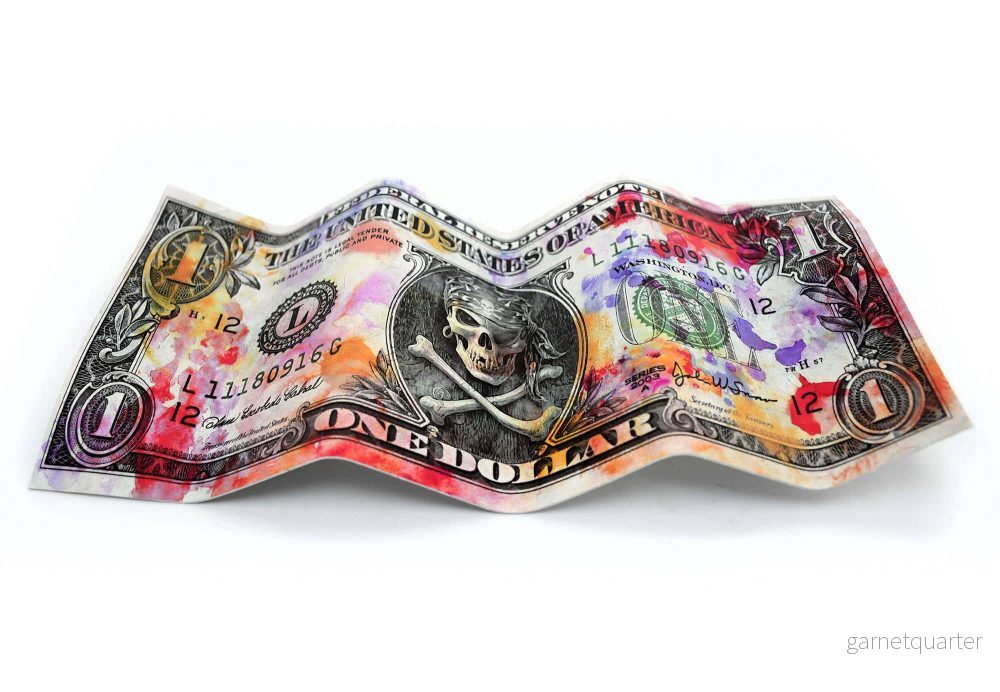 Dollarsedel Pirat Sjörövare - Skulptur - Popart - Bild 2