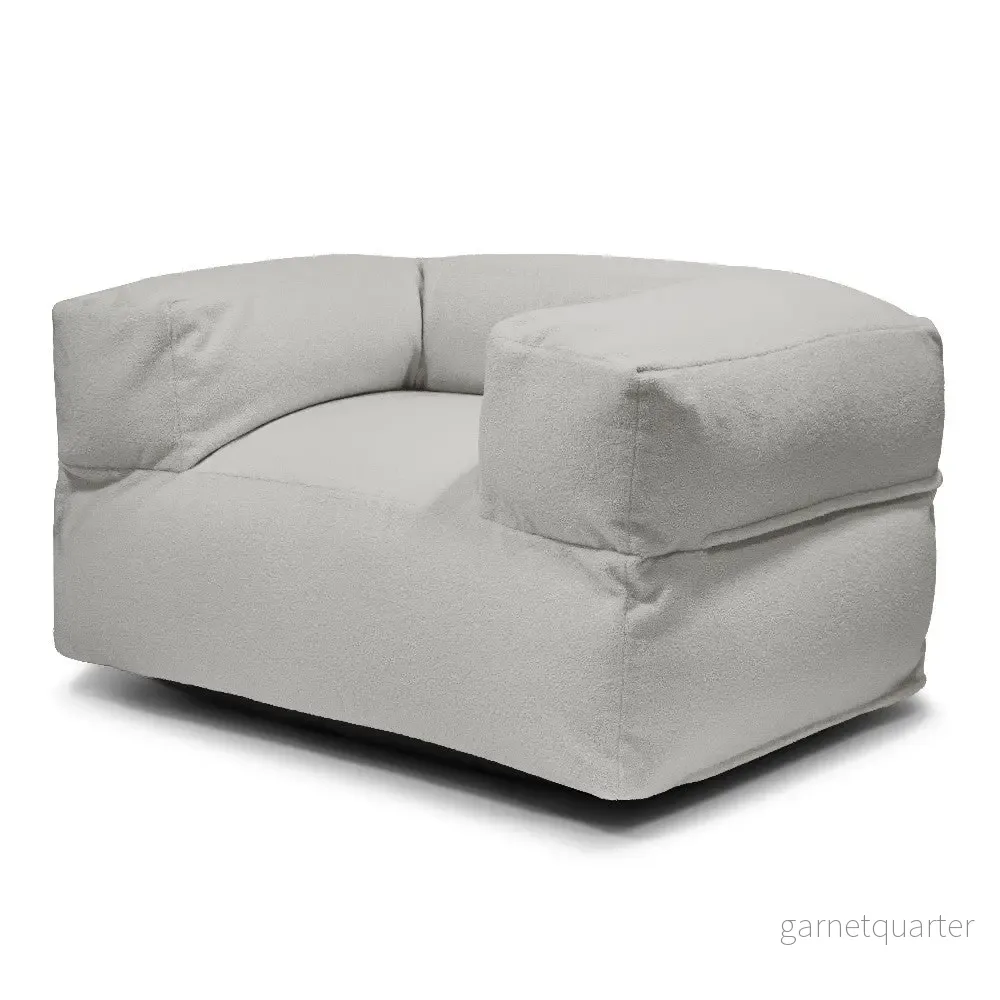 Sittsäck MooG Teddy White Grey Sittsäck MooG Teddy White Grey
