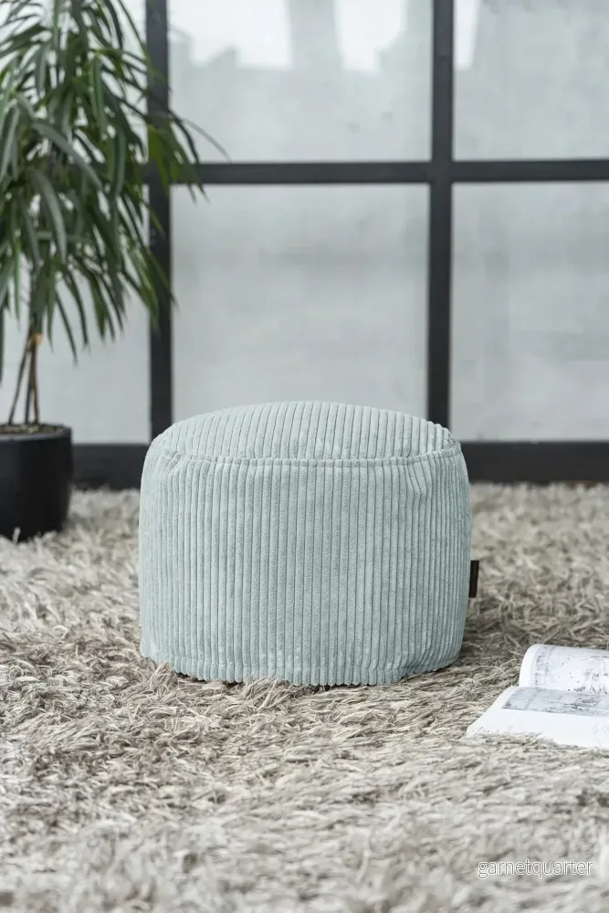 Sittpuff manchester & fotpall Mini Waves Mint - Bild 2