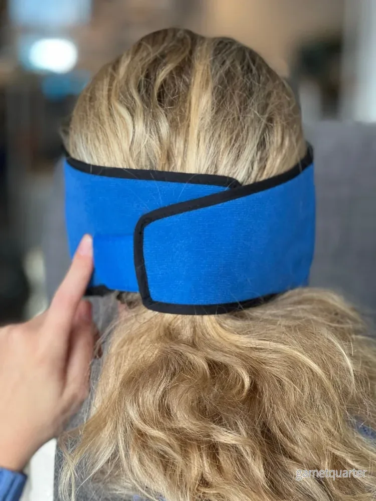 Kylande gelmask (migrän) - justerbar omkrets med kardborreband. Mjuk och läcker fleece. - Bild 3