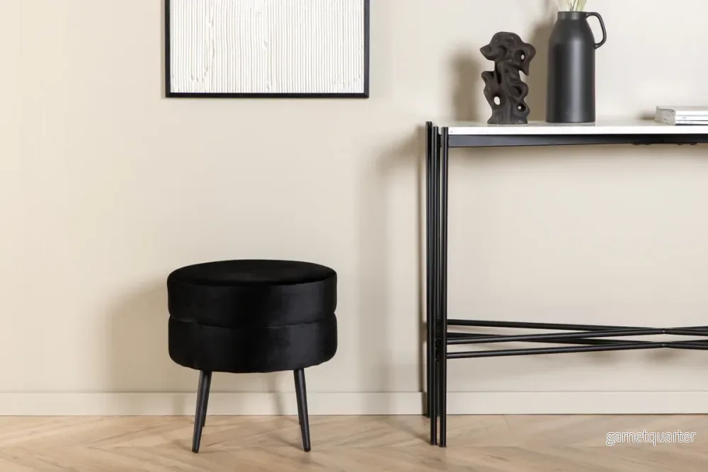 Pot puff/fotpall, svart