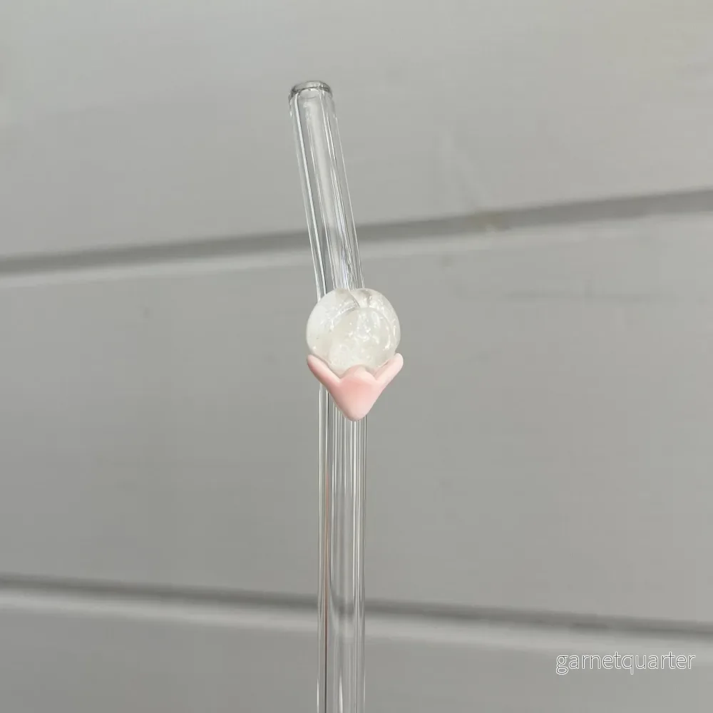 Glassugrör med blomma - Bild 2