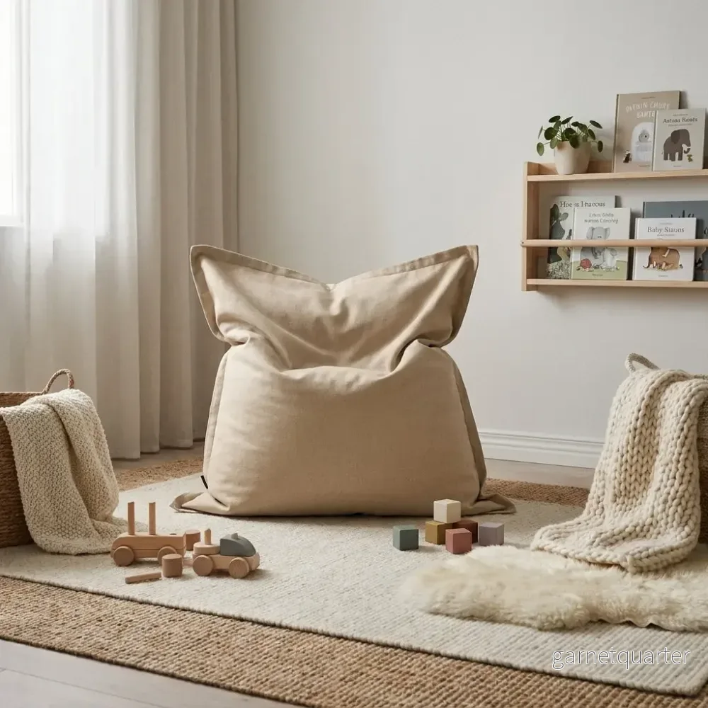 1me OX bean bag & barnfåtölj beige