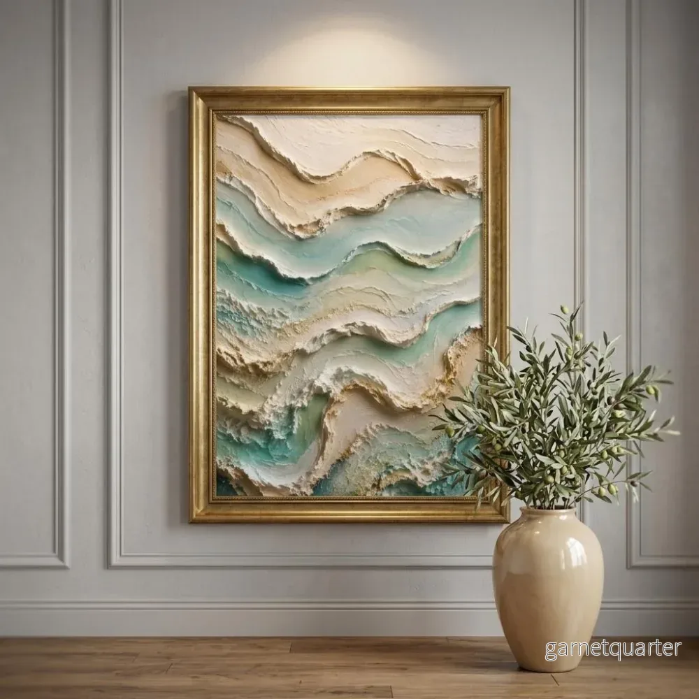 CELISTEA SANDSTORM KOLLEKTION - Abstrakt Havsstruktur Canvas Tavla – Premium Duk | Celistea Atelier - Bild 2