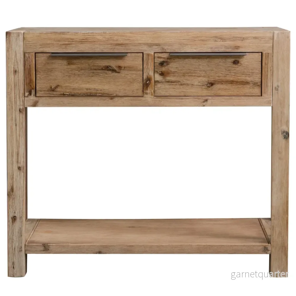 NNEVL Konsolbord 82×33×73 cm – Massiv akacia med 2 lådor - Bild 2