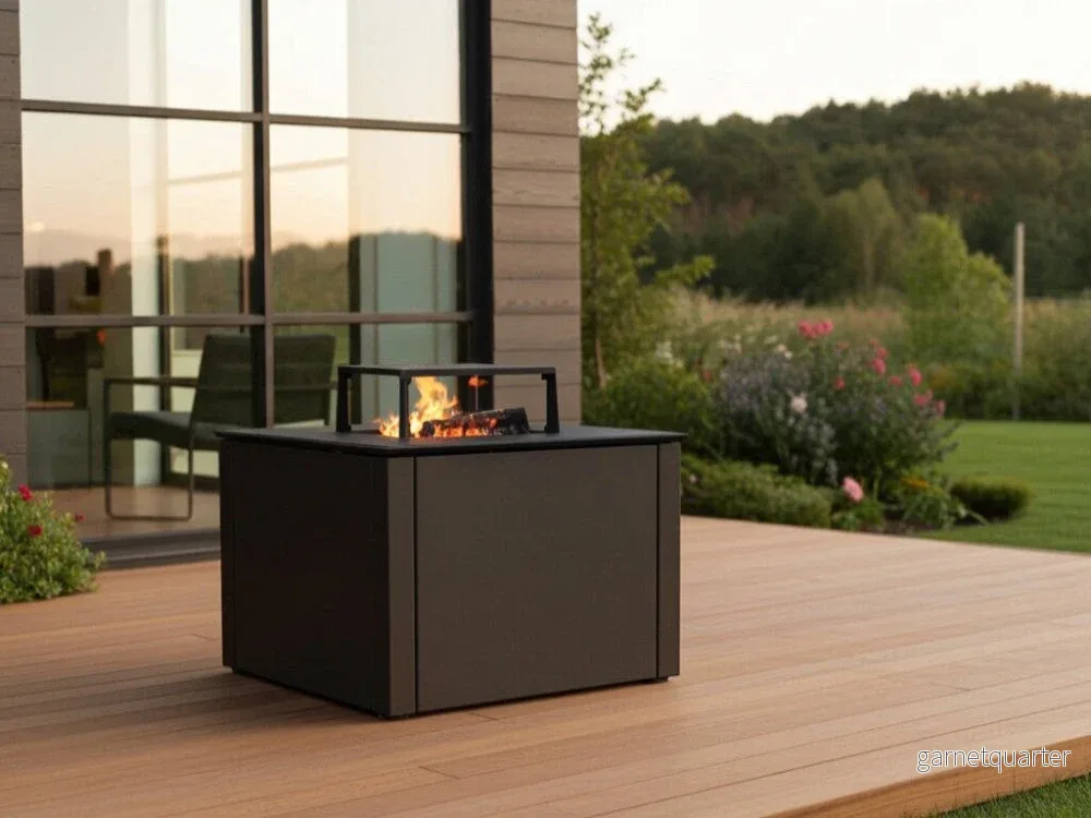 Lägereldsgrill i svartlackerat stål CUBY – 60 × 60 × 40 cm Lägereldsgrill i svartlackerat stål CUBY – 60 × 60 × 40 cm