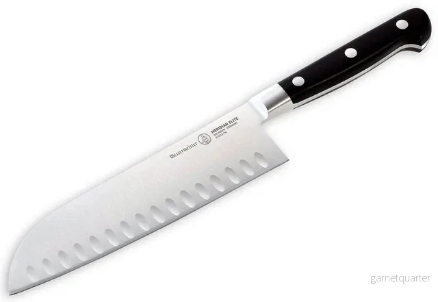 Meridian Elite 18 cm Kullenschliff Santoku Japansk Kokkekniv – Messermeister
