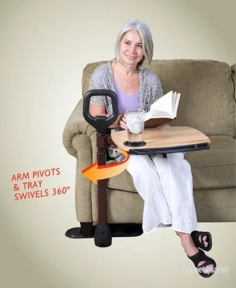 "Couch-Tray" - Enkelt och säkert stödhandtag med bricka. Perfekt för säng- och soffmys! - Bild 2