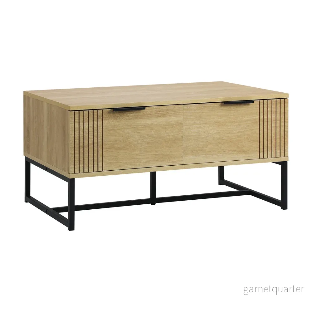 NNEED Soffbord med 2 förvaringslådor – Natur trälook NNEED Soffbord med 2 förvaringslådor – Natur trälook