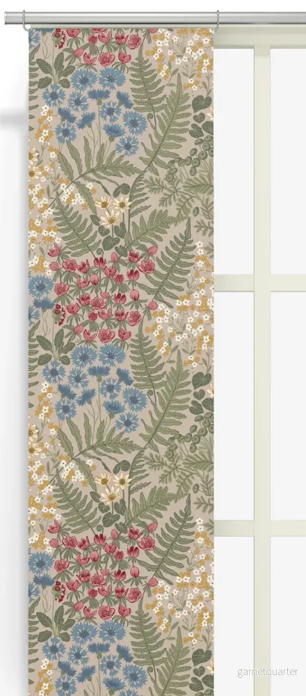 Arvidssons Textil Blå blom Panelgardin 2-pack Arvidssons Textil Blå blom Panelgardin 2-pack