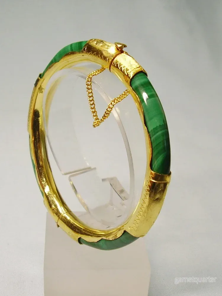 Vintage Armband – Malakit och Gulmetall