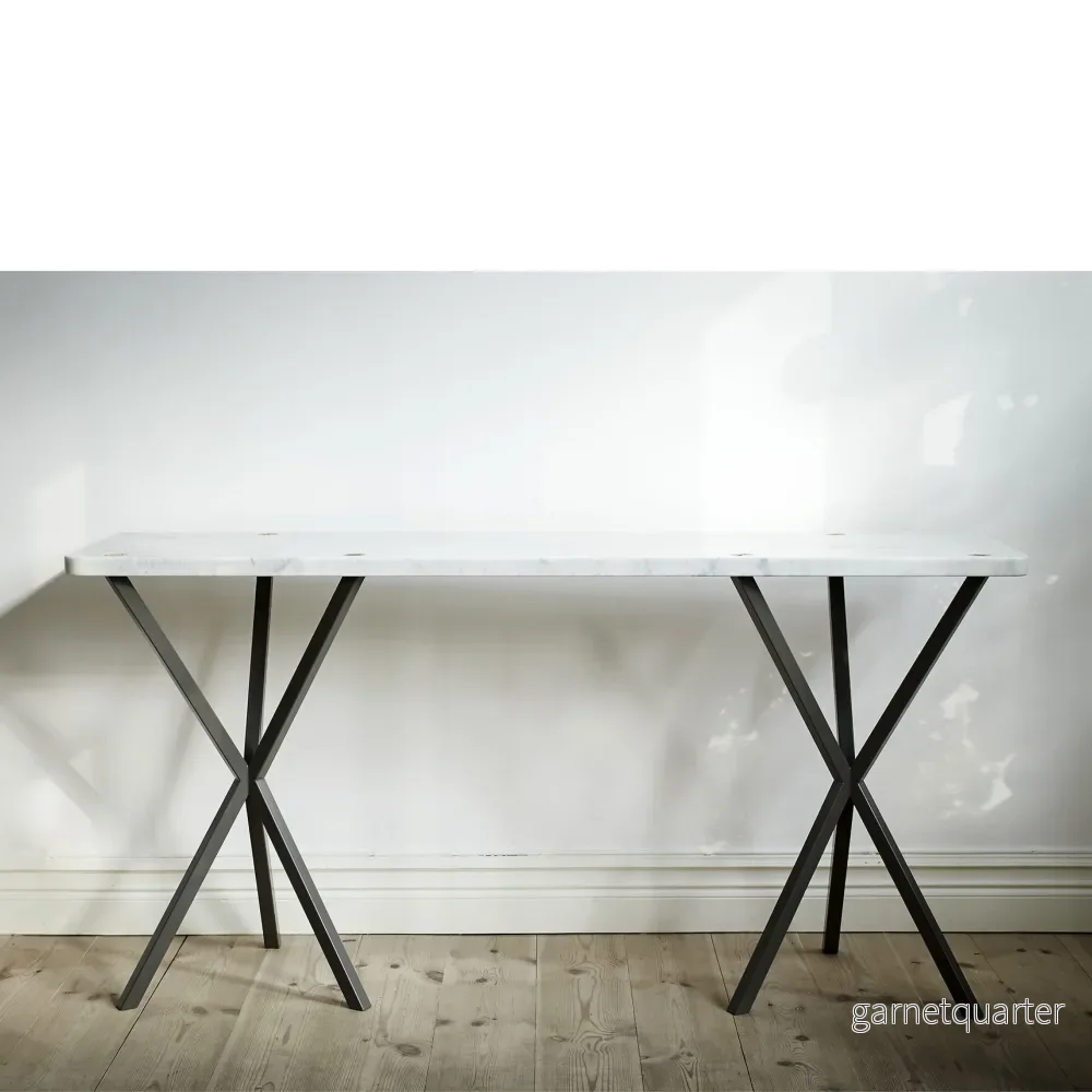 NEB Console Table With Top In Carrara Marble NEB Console Table With Top In Carrara Marble