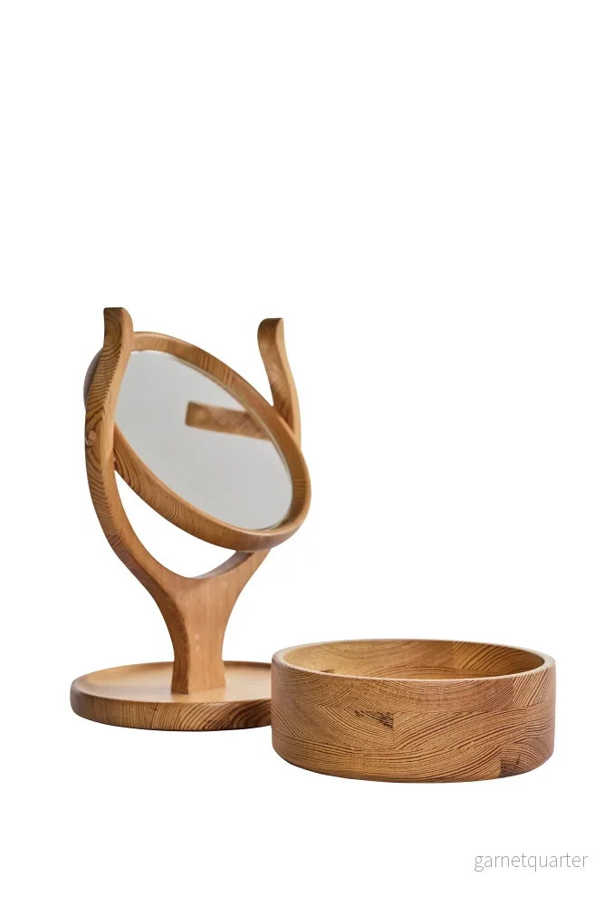 Scandinavian Modern, bordsspegel i furu med förvaring, 70-tal - Bild 3