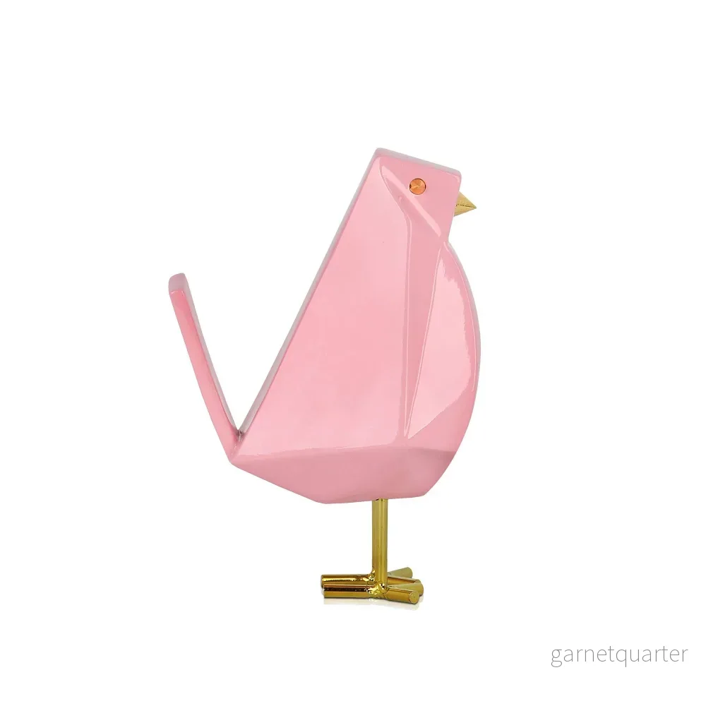 Modern Fågel - Skulptur i Lackerat Harts - Rosa - Bild 2