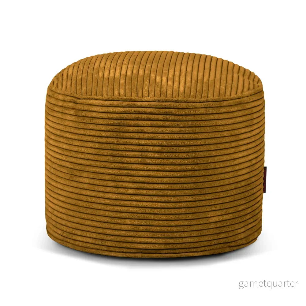 Sittpuff Fotpall Mini Waves Mustard
