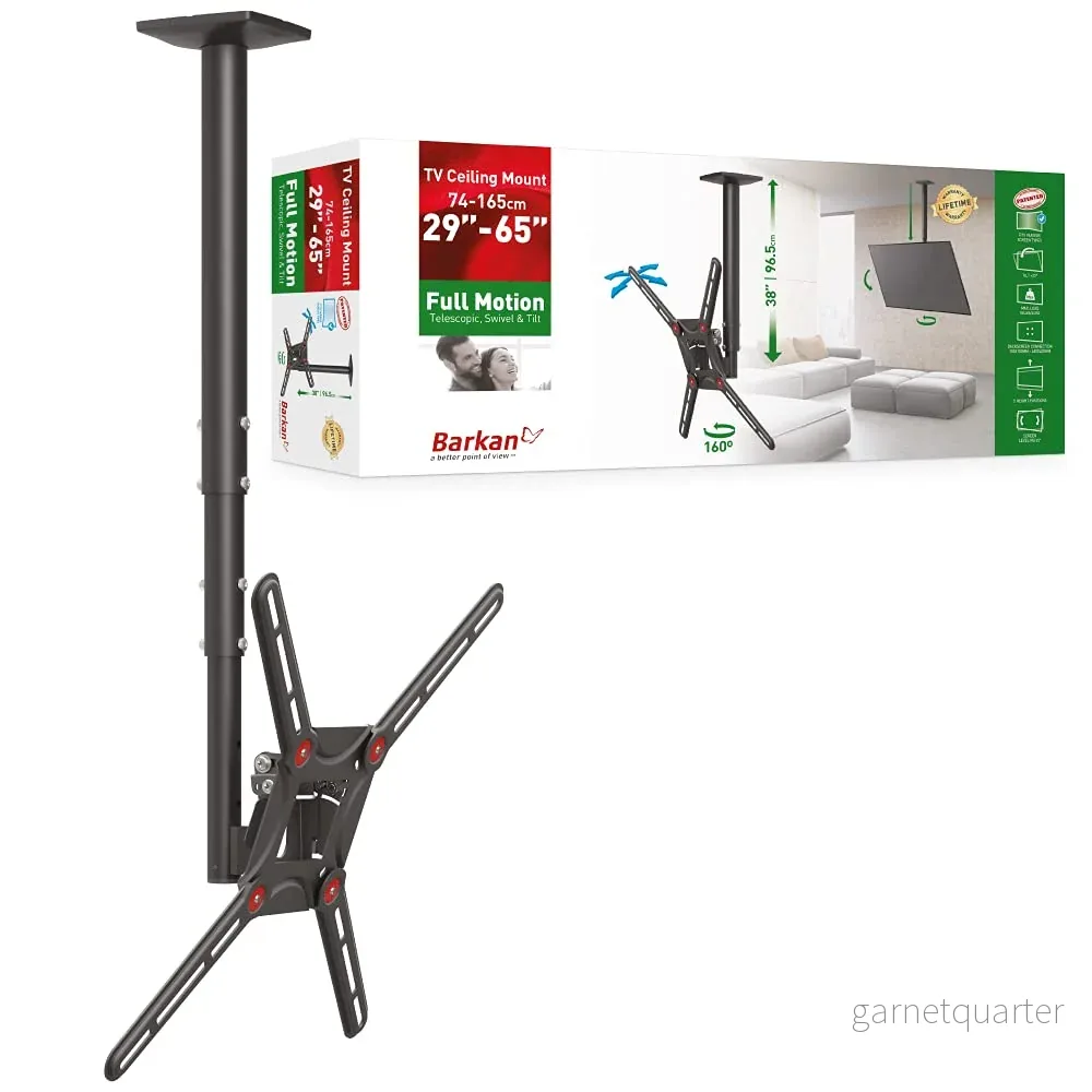 Barkan Mounts Svart Takfäste 29 - 65 tum | Högsta justerbara | Vrid- och tiltbart | VESA 400x400 - Bild 2