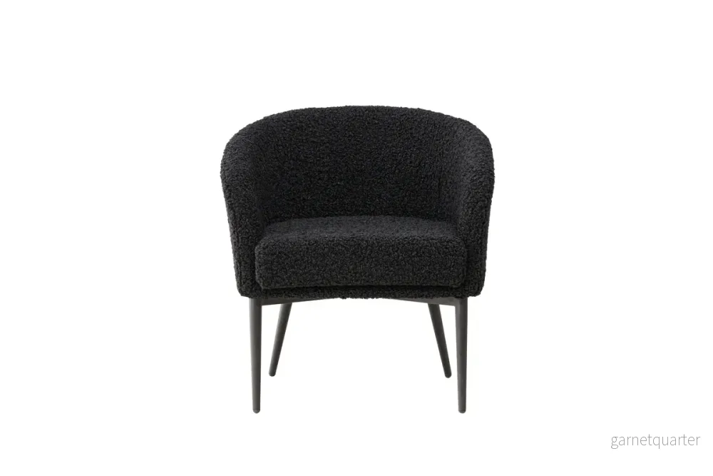 Fluffy fåtölj, svart teddytyg - Bild 3