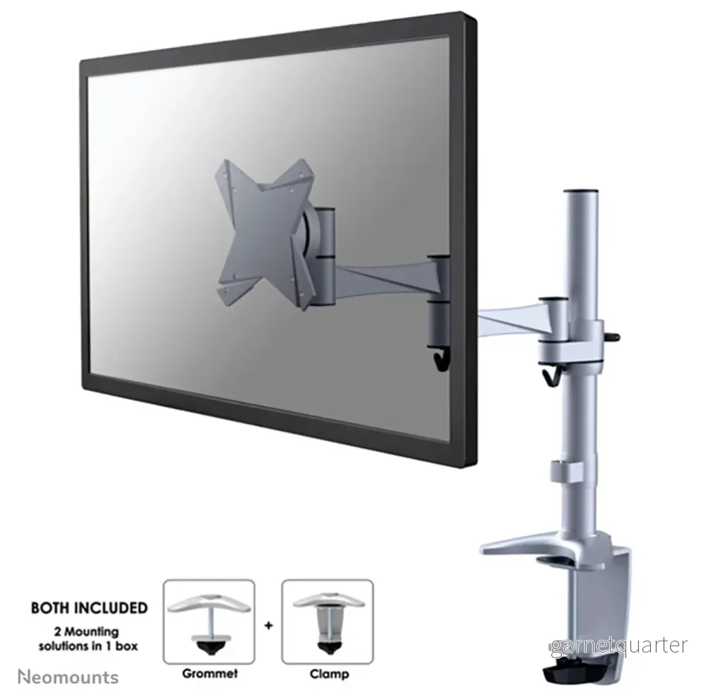 Neomounts FPMA-D1330 silver är ett skrivbordsfäste med 3 vridpunkter för platta skärmar upp till 30 tum (76 cm). Neomounts FPMA-D1330 silver är ett skrivbordsfäste med 3 vridpunkter för platta skärmar upp till 30 tum (76 cm).