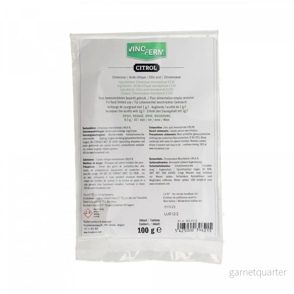 Vinoferm Citrol – Citronsyra – 100g Vinoferm Citrol – Citronsyra – 100g