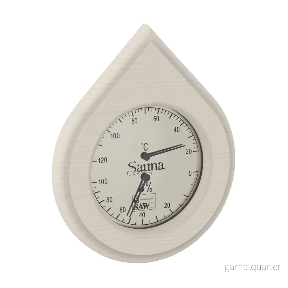 SAWO Bastu Thermo-Hygrometer Vattendroppe 185×225 mm SAWO Bastu Thermo-Hygrometer Vattendroppe 185×225 mm