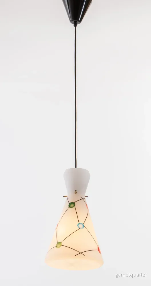 Pendellampa i Dekorerat Glas 1960-tal Nr P92