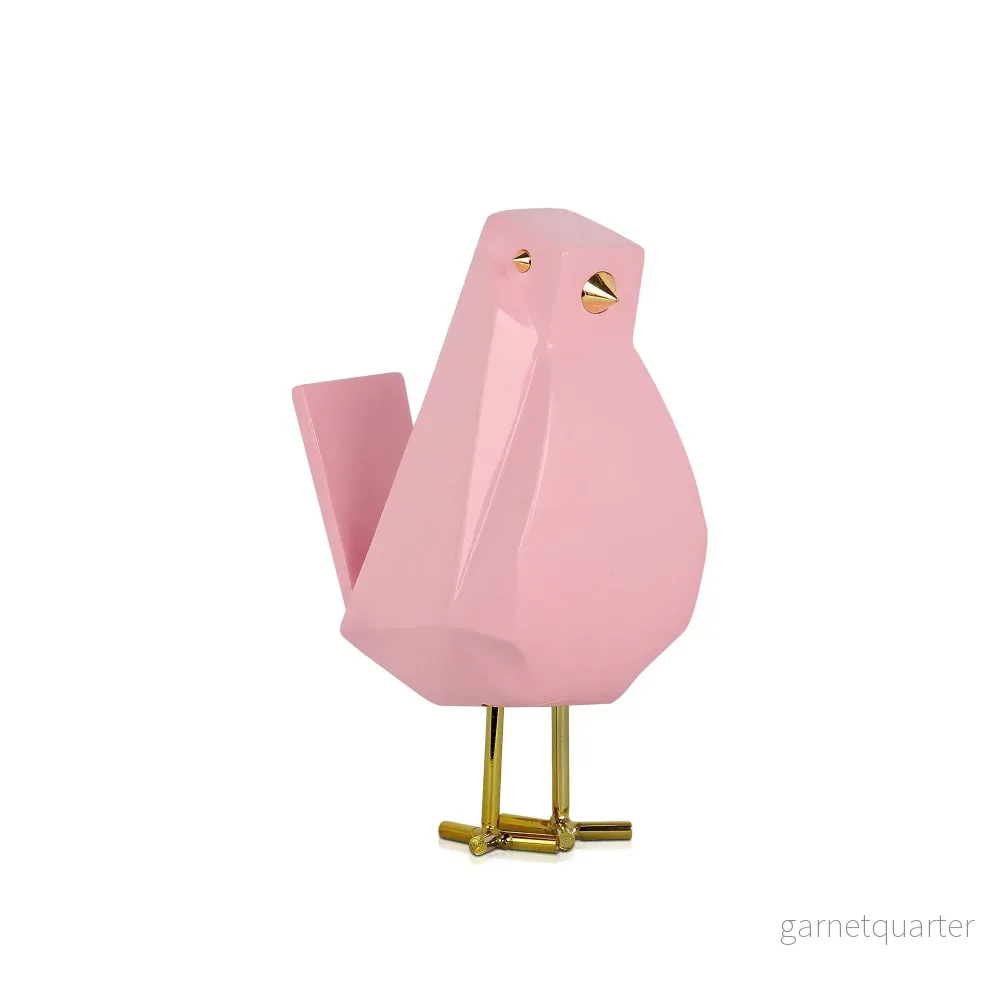Modern Fågel - Skulptur i Lackerat Harts - Rosa
