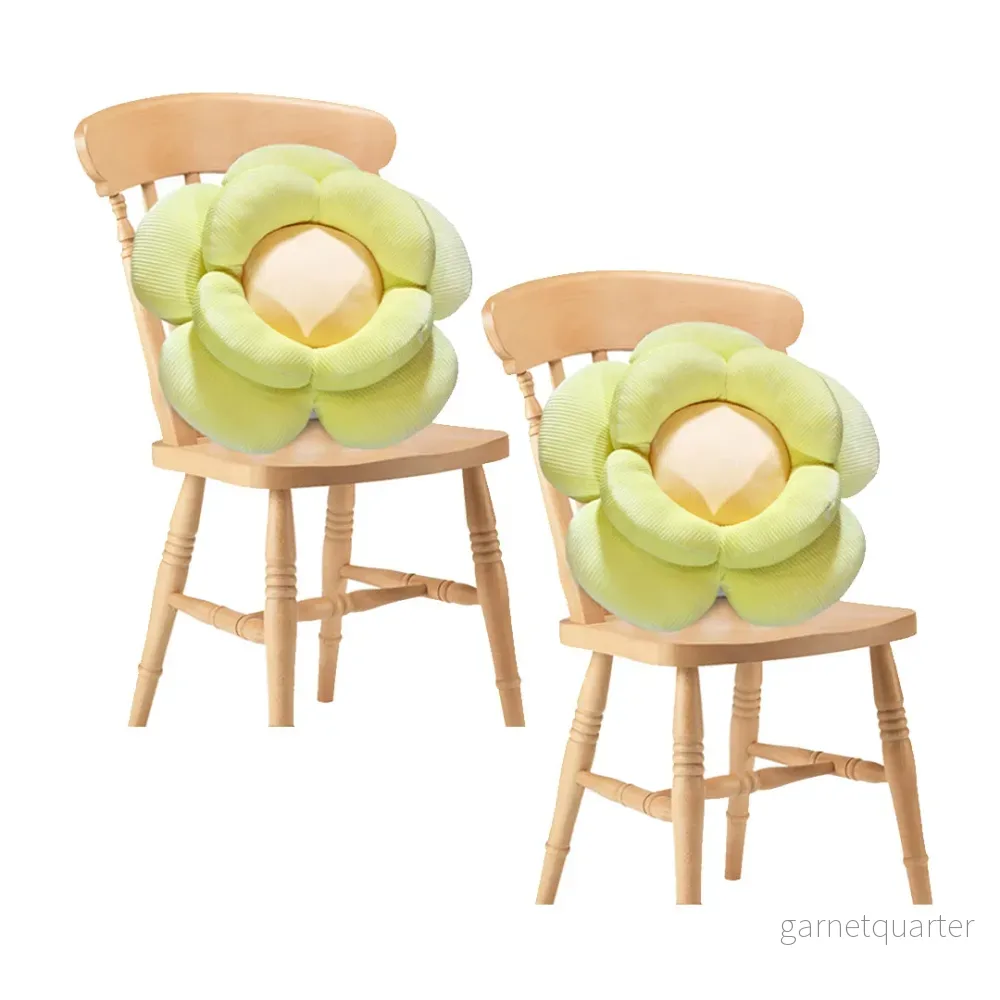 NNEAGS 2 st blomformade kuddar – Grön golvkudde/prydnadskudde - Bild 2