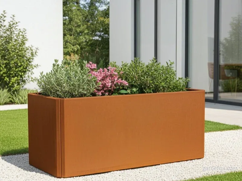 Blomlåda i cortenstål EDGY 120 x 40 x H40 cm Blomlåda i cortenstål EDGY 120 x 40 x H40 cm