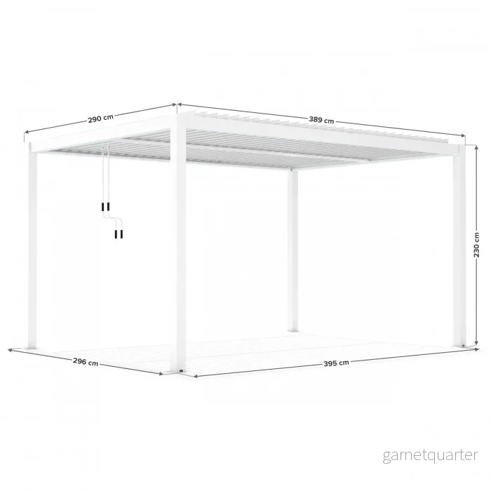 Pergola 3x4m Vit - Bild 3