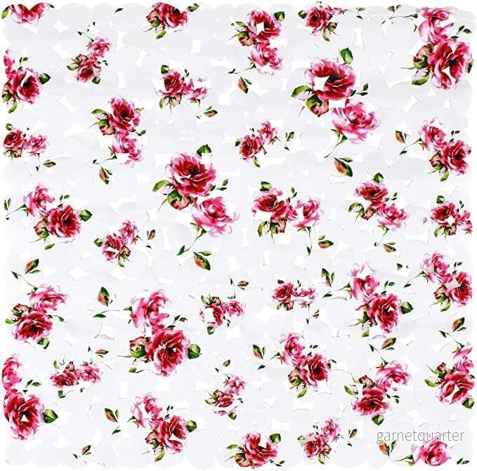 Badmatta med super anti-halk – Blommönster (53 x 53 cm)