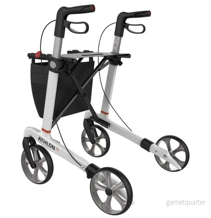 ”ATHLON SL”, kolfiberrullator – Supersnygg, smart och ultralätt. Väger endast 5,1 kg Vit med mjuka hjul