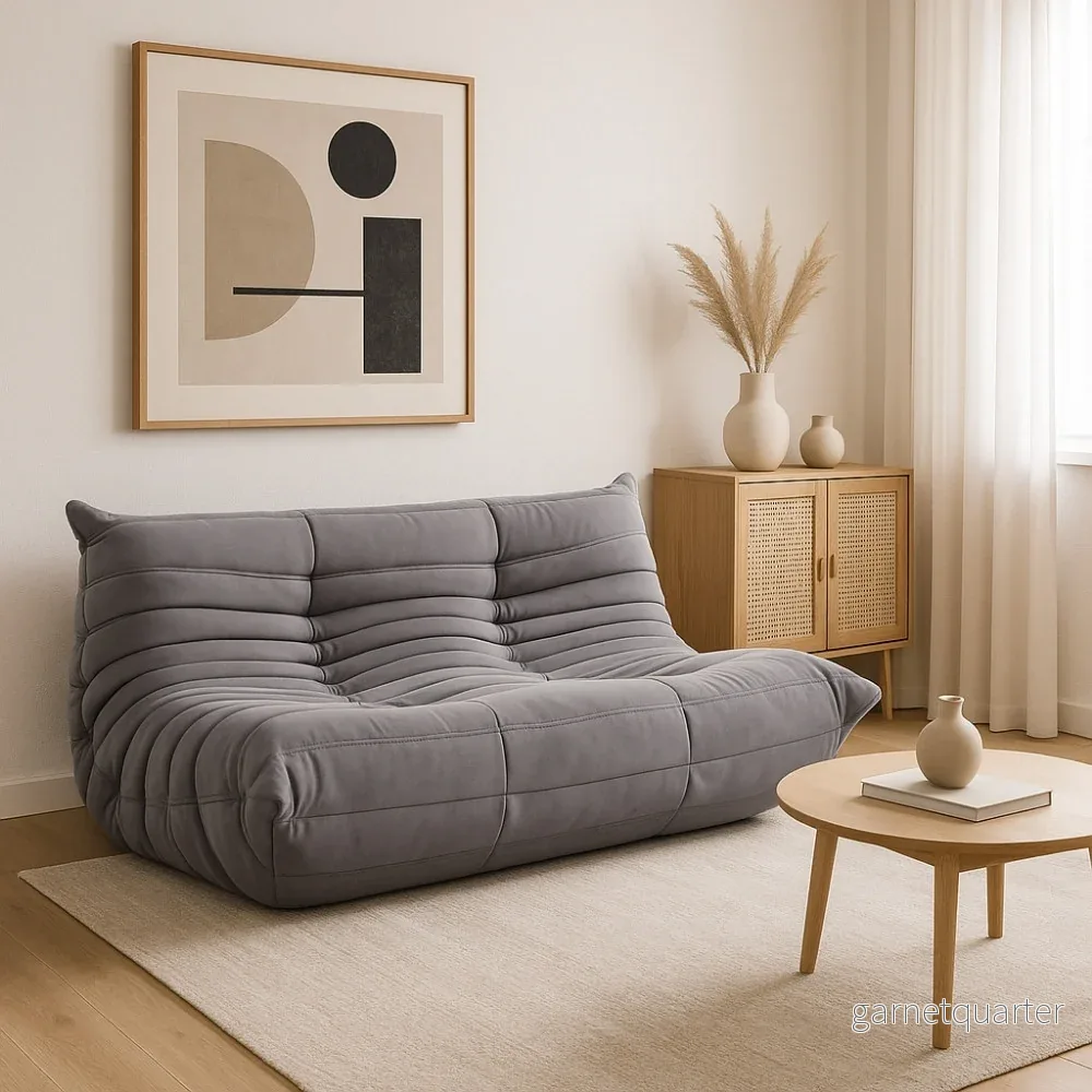 TOGO Alcantara Soffa 2-Sits Askgrå - Bild 3