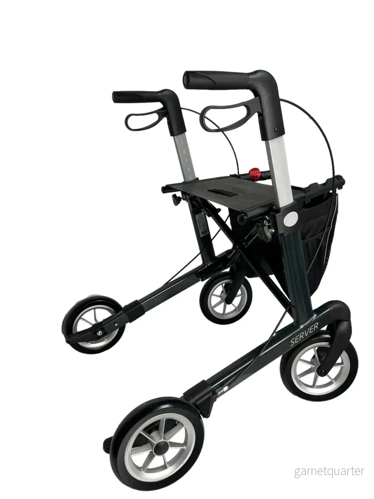 “SERVER” aluminium rollator – smart, let og klassisk. 6 flotte farver. Bløde punkterfrie hjul!
