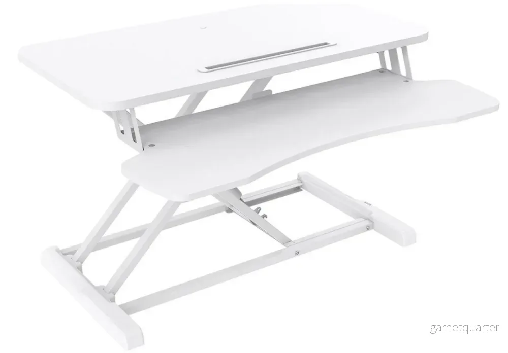Wolff Mount Sitt- stå hemmakontorsförhöjare för laptop och dator | Prisvärd | Vit | Universell | Gasfjäder höjdjustering Wolff Mount Sitt- stå hemmakontorsförhöjare för laptop och dator | Prisvärd | Vit | Universell | Gasfjäder höjdjustering
