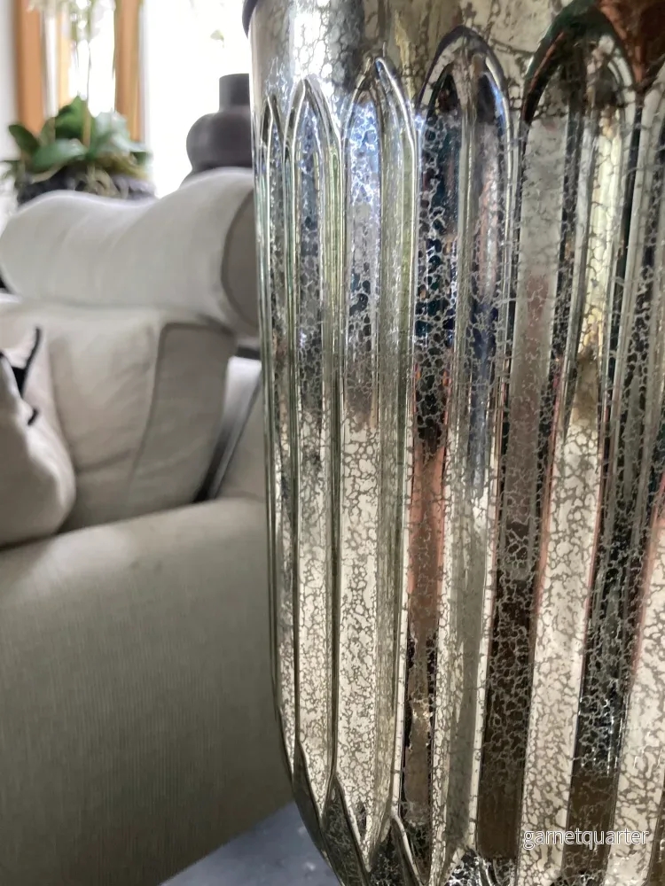 Antikglasurna Bordslampa med Taupe Skärm – Elegant Bordslampa i Vintage Stil - Bild 2