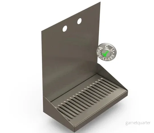 Wall Mount Drip Tray - Hål för 2 kranar - ACU