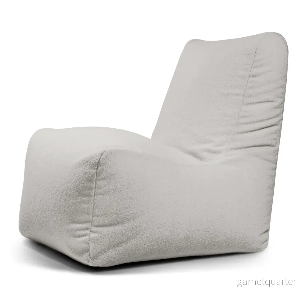 Sittsäck Fåtölj Seat Teddy White Grey