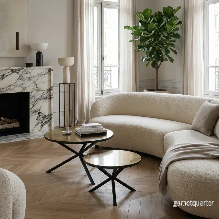 NEB Round Coffee Table with Top In Brass - Bild 2