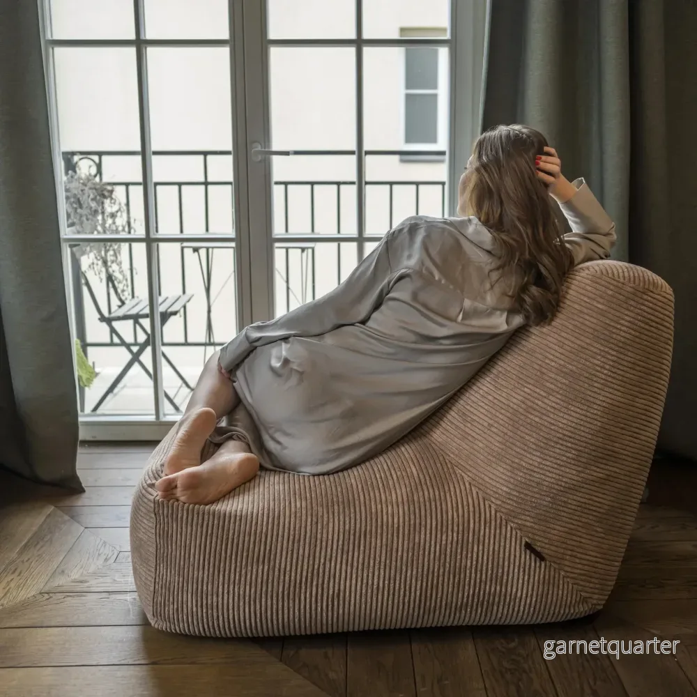 Sittsäck Tube Waves Sand – Ergonomisk fåtöljform - Bild 3