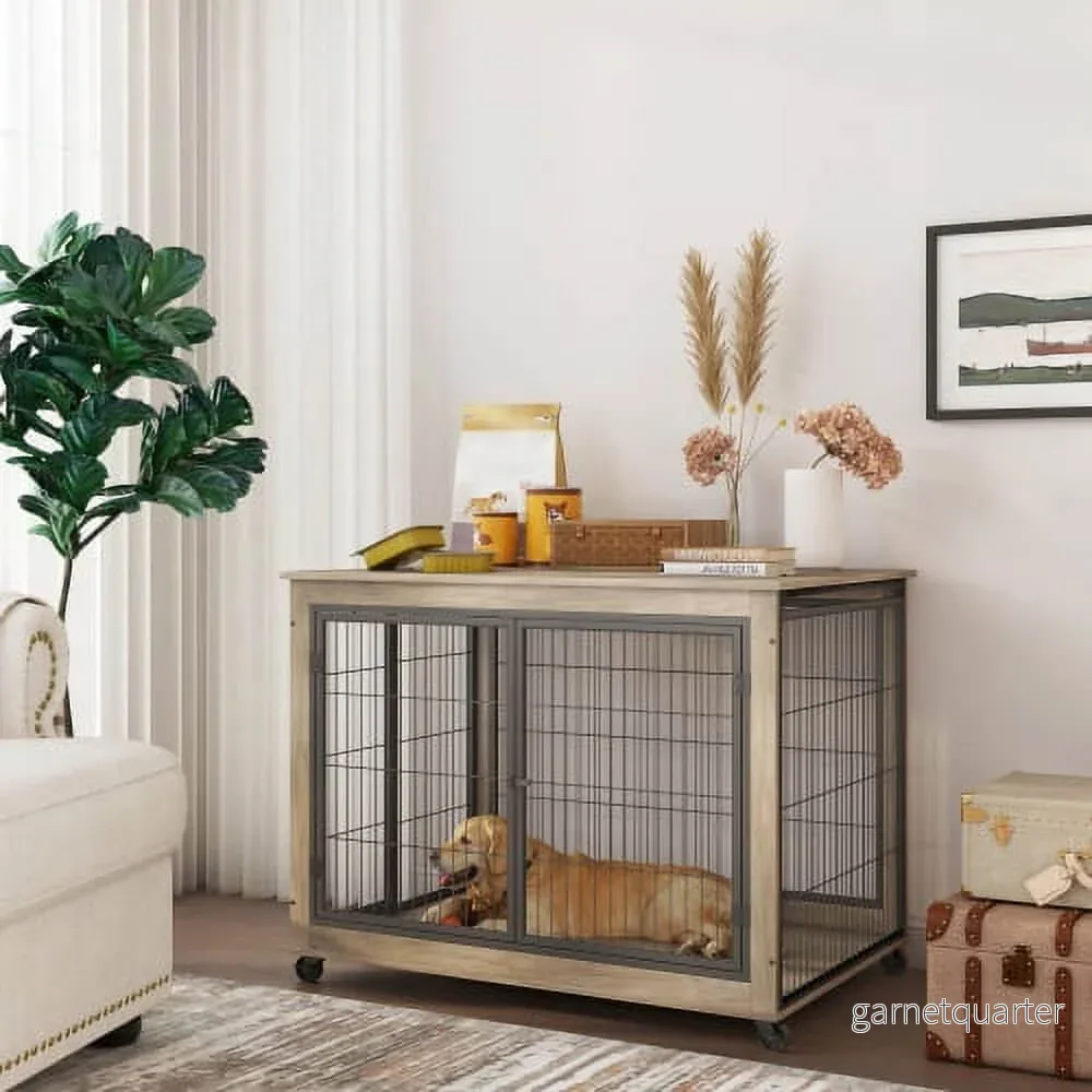 Hundbur för inomhusbruk – Låsbar med hjul Hundbur för inomhusbruk – Låsbar med hjul