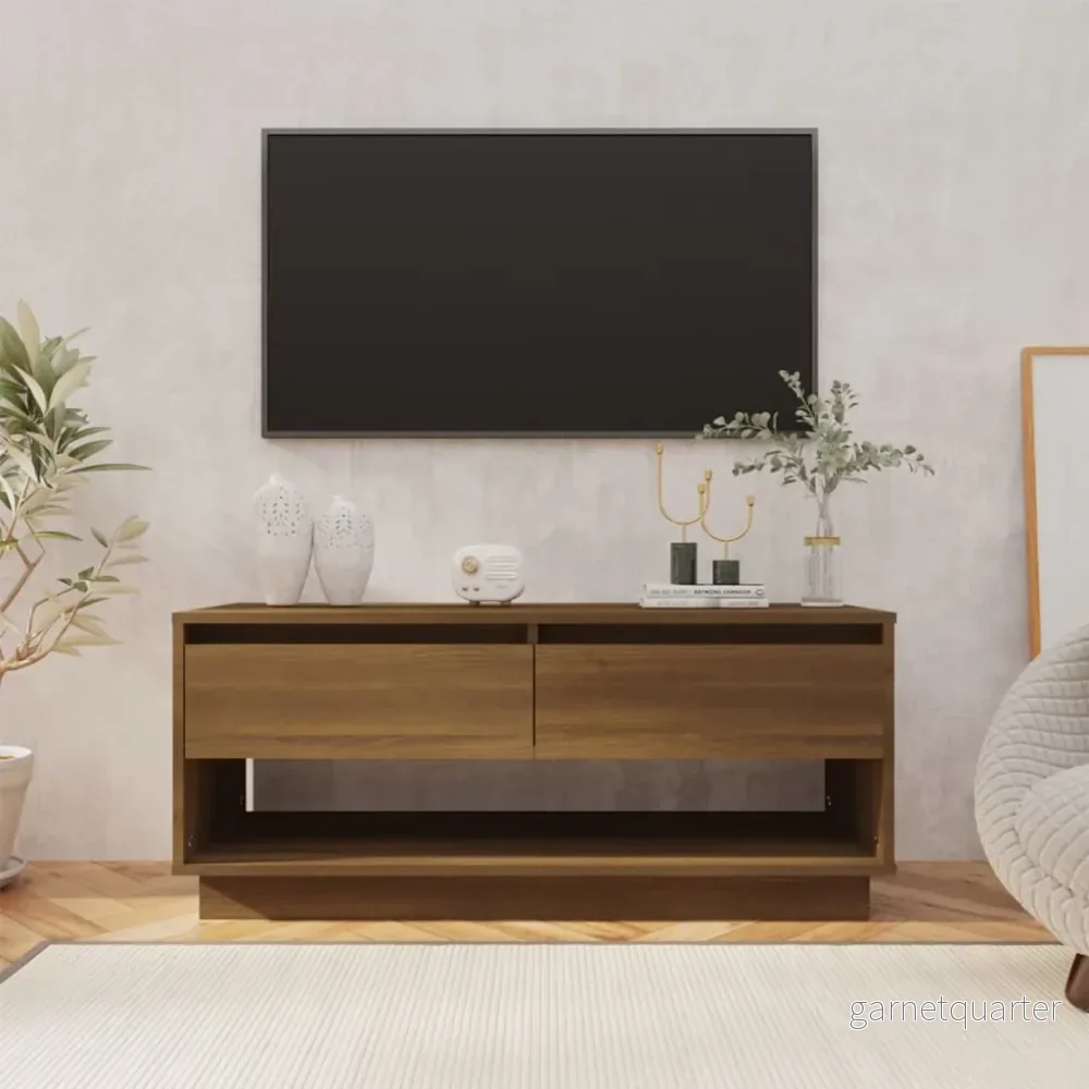 TV-bänk – brun ek, 102×41×44 cm TV-bänk – brun ek, 102×41×44 cm