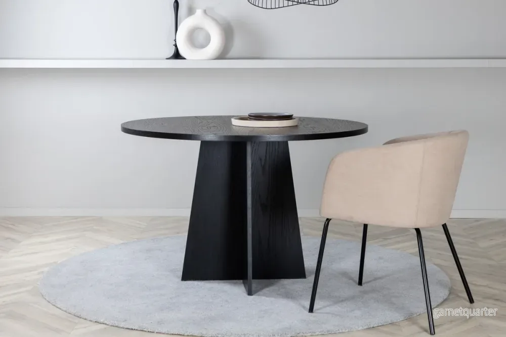 Bootcut matbord ⌀110, svart