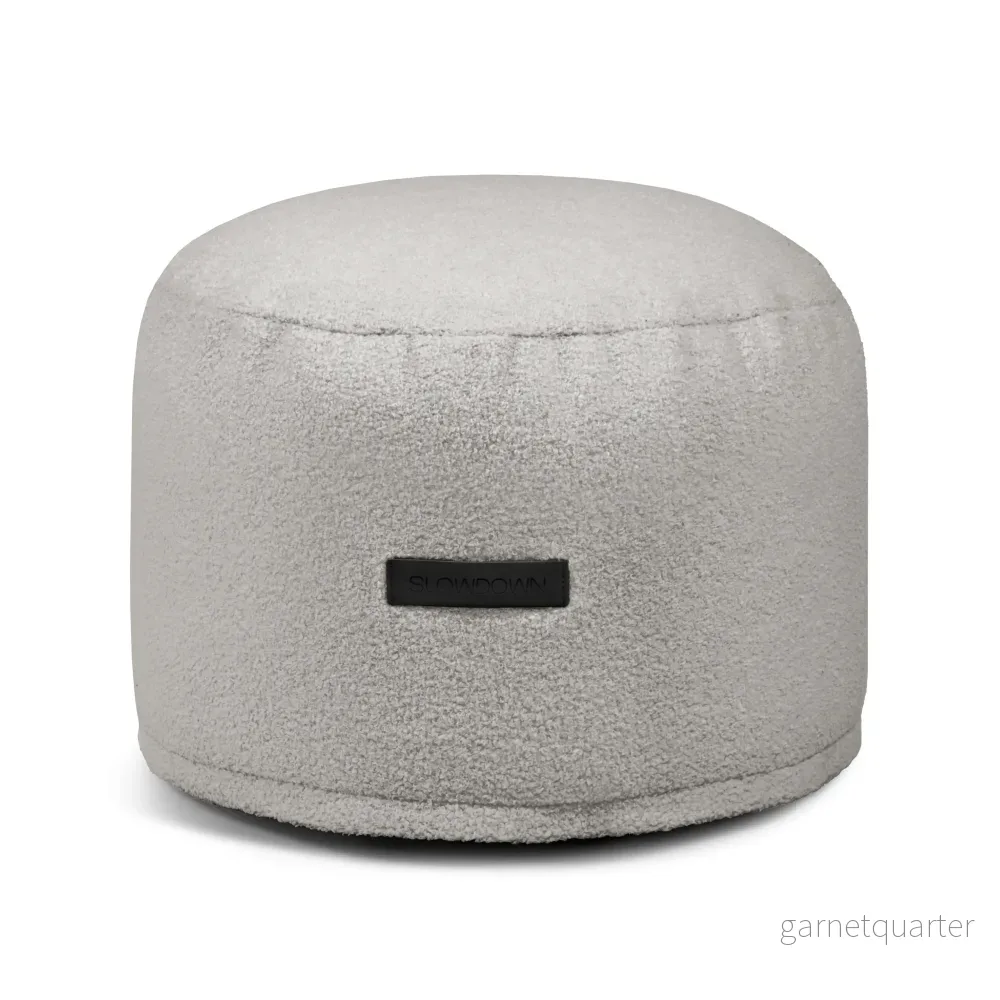 Sittpuff Fotpall Mini Teddy White Grey Sittpuff Fotpall Mini Teddy White Grey