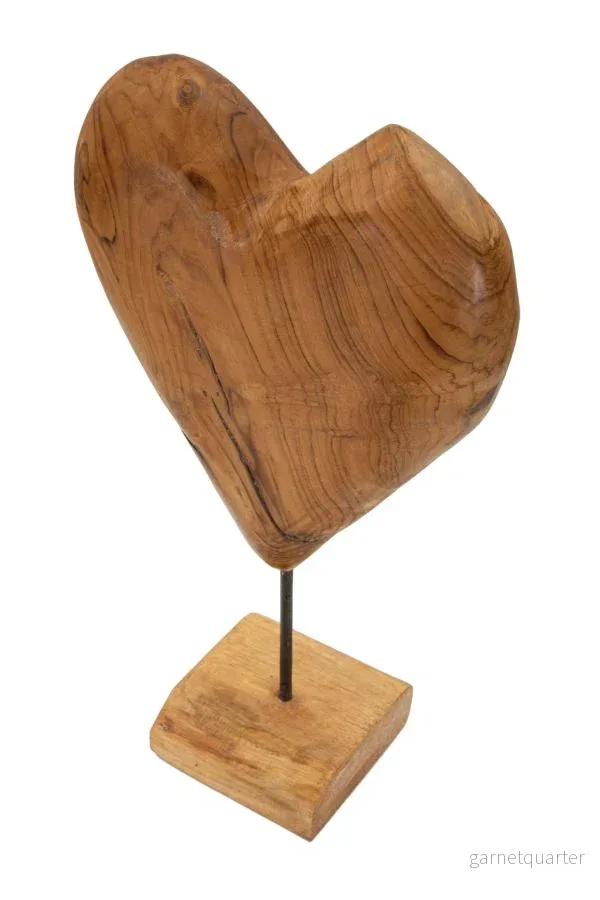 Mauro Ferretti Dobu hjärtskulptur i teak 45 cm - Bild 3