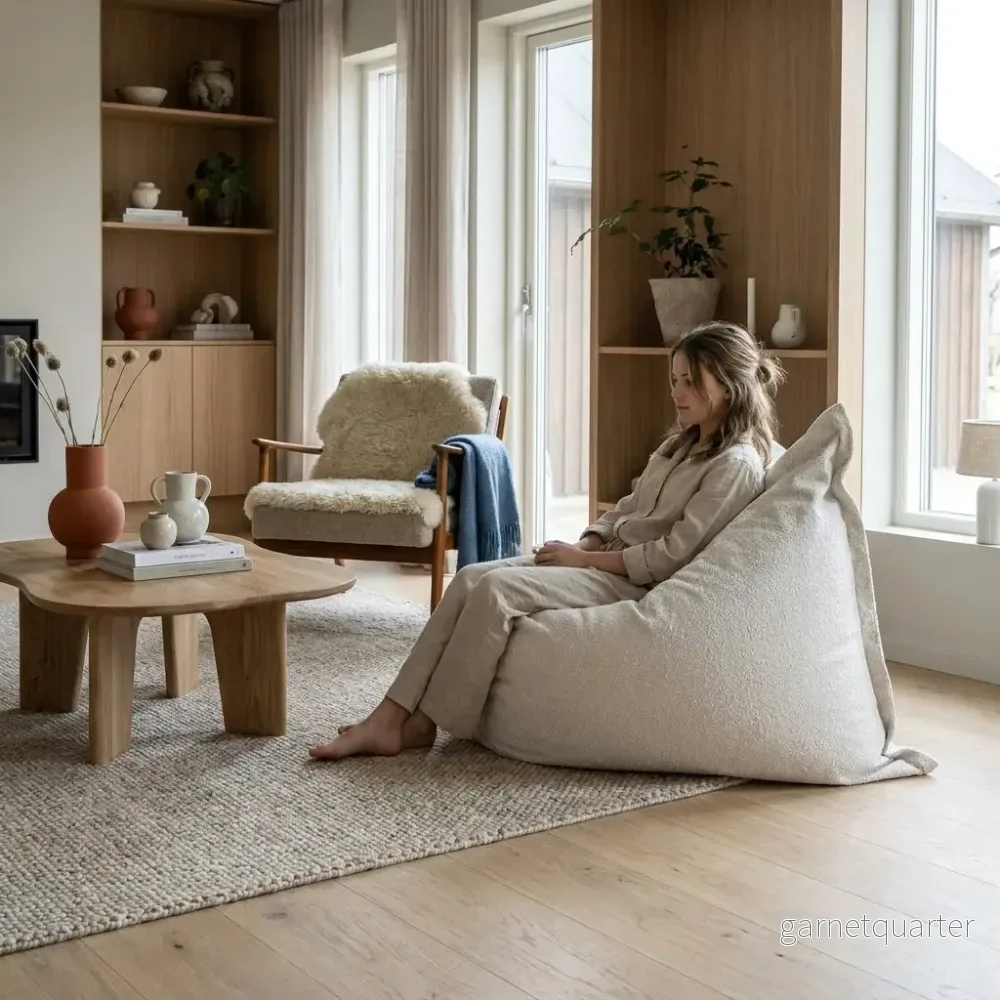 1Me Madu liten sittsäck för små barn, sittsäck barn OEKO-TEX ® vit