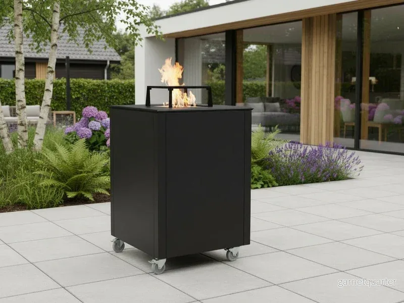 Lägereldsgrill i svartlackerat stål CUBY – 60 × 60 × 80 cm Lägereldsgrill i svartlackerat stål CUBY – 60 × 60 × 80 cm